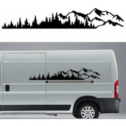 2 Pièces Autocollant De Voiture Montagne Forêt Vinyle Voiture Autocollant Camion Fenêtre Pare-chocs Voiture Porte Autocollant Kayak Décoratif Vinyle Corps Autocollant -Promos Matériel Boutique 78468272 4