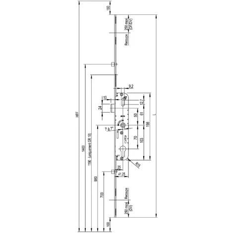 Crémone Barillet 25/70 Ajustable Haut Et Bas Longueur 2030mm - FERCO - G-24534-20-L-1 2 Crémone Barillet 25/70 Ajustable Haut Et Bas Longueur 2030mm - FERCO - G-24534-20-L-1 – Image 2
