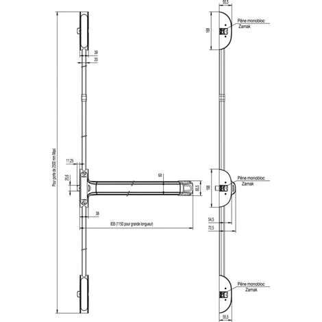 Push Bar 1 Point CFPF L850 Gris - ASSA ABLOY - 16565000 3 Push Bar 1 Point CFPF L850 Gris - ASSA ABLOY - 16565000 – Image 3