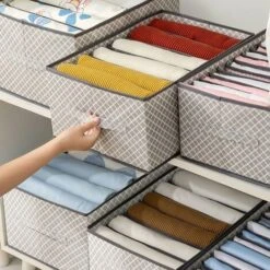 Gros Pull Jeans De Vêtements Botes De Rangement Dortoir Armoire Placard Tiroir Organisateur T-Shirt Pantalon Vêtements Séparation Bote,Big 6 Grids -Promos Matériel Boutique 78766913 3