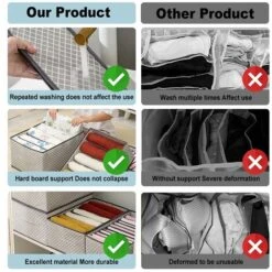 Gros Pull Jeans De Vêtements Botes De Rangement Dortoir Armoire Placard Tiroir Organisateur T-Shirt Pantalon Vêtements Séparation Bote,Big 6 Grids -Promos Matériel Boutique 78766913 5