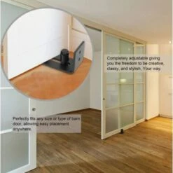 Guide Sol Porte Coulissante, Guide De Plancher Porte, Rail De Sol Pour Porte De Grange, Guide Pour Le Sol Du Support Du Sol Coulissant Pour Montage Mural Réglable En Acier Au Carbone -Promos Matériel Boutique 78831242 3