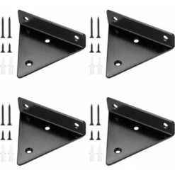 4 Pièces Supports D'étagère Flottants, Supports à Tablettes Muraux Triangulaires Invisibles, Equerre Etagere Murale Métal Pour étagère