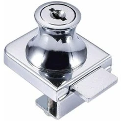 Serrure De Porte En Verre,Serrure En Acier Chromé,écran En Verre De Verrouillage,Serrure Pour Des Portes En Verre Serrure Vitrine Avec, Pour La Porte En Verre De 5-8mm Foret Avec 2 Clés