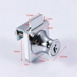 Serrure De Porte En Verre,Serrure En Acier Chromé,écran En Verre De Verrouillage,Serrure Pour Des Portes En Verre Serrure Vitrine Avec, Pour La Porte En Verre De 5-8mm Foret Avec 2 Clés -Promos Matériel Boutique 78949707 5