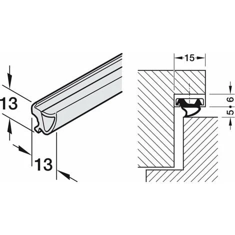 Joint D'isolation à Lèvre Pour Portes En Feuillure Et à Recouvrement Neuves 13 X 13mmm Calfeutrage Garniture Isolant Protection Froid Renovation Economie Profil Thermique Flexible Souple, Caoutchouc E 2 Joint D'isolation à Lèvre Pour Portes En Feuillure Et à Recouvrement Neuves 13 X 13mmm Calfeutrage Garniture Isolant Protection Froid Renovation Economie Profil Thermique Flexible Souple, Caoutchouc E – Image 2