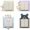 4 PièCes Sticker Mural Interrupteur,Stickers Muraux Lumineux Fluorescents,Forme De Dessin Animé Animal, DéCorer La Prise D'Interrupteur De La Chambre Des Enfants，
