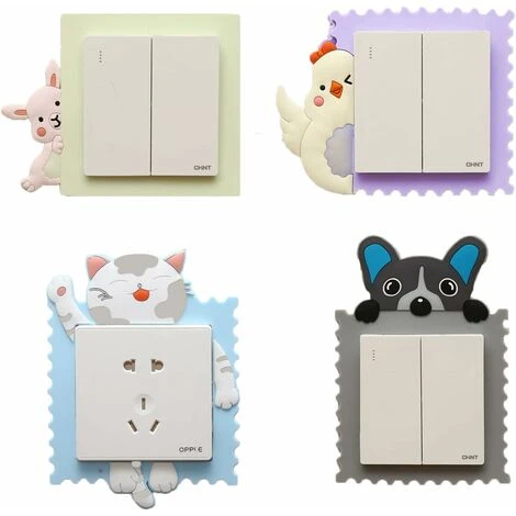 4 PièCes Sticker Mural Interrupteur,Stickers Muraux Lumineux Fluorescents,Forme De Dessin Animé Animal, DéCorer La Prise D'Interrupteur De La Chambre Des Enfants, 1 4 PièCes Sticker Mural Interrupteur,Stickers Muraux Lumineux Fluorescents,Forme De Dessin Animé Animal, DéCorer La Prise D'Interrupteur De La Chambre Des Enfants,