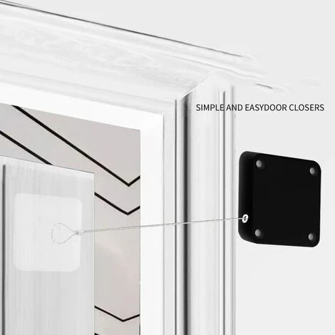 4 Pièces Ferme Porte Automatique, Ferme-portes Automatique à Capteur Avec Capteur Avec Cordon De Serrage Pour Tous Les Types D'alliages D'aluminium, Portes En Bois 3 4 Pièces Ferme Porte Automatique, Ferme-portes Automatique à Capteur Avec Capteur Avec Cordon De Serrage Pour Tous Les Types D'alliages D'aluminium, Portes En Bois – Image 3