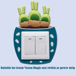 2 Pièces Cactus Silicone Lumineux Murale Interrupteur Autocollants, Stickers Autocollant Mural Lumineux Interrupteur Pour Décoration De Maison Pour Chambre D'enfant, -Promos Matériel Boutique 79286333 3