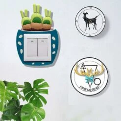 2 Pièces Cactus Silicone Lumineux Murale Interrupteur Autocollants, Stickers Autocollant Mural Lumineux Interrupteur Pour Décoration De Maison Pour Chambre D'enfant, -Promos Matériel Boutique 79286333 4