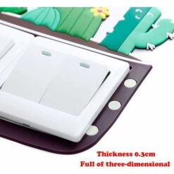 2 Pièces Cactus Silicone Lumineux Murale Interrupteur Autocollants, Stickers Autocollant Mural Lumineux Interrupteur Pour Décoration De Maison Pour Chambre D'enfant, -Promos Matériel Boutique 79286333 5