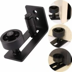 Héloise Guide De Plancher De Porte De Grange, Rouleau De Guide De Plancher De Porte Coulissante 1PCS Réglable Avec Longue Fente En Métal Robuste Avec Support Montage Pour Toutes Les Portes Grange