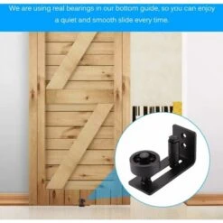 Héloise Guide De Plancher De Porte De Grange, Rouleau De Guide De Plancher De Porte Coulissante 1PCS Réglable Avec Longue Fente En Métal Robuste Avec Support Montage Pour Toutes Les Portes Grange -Promos Matériel Boutique 79319934 3