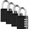 Cadenas à Combinaison De 4 Chiffres 4 Pack Cadenas à Code Rrure à Combinaison Robuste Pour Familles Ecoles Entreprises Casiers à Bagages Et Boîte à Outils JUNJUN