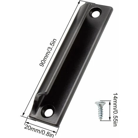 2 Pièces Poignée De Porte Coulissante, Aluminium Poignée Meuble, Poignee De Meuble Cuisine Noir, Disponible Pour Portes De Balcon, Portes Coulissantes, Tiroirs 2 2 Pièces Poignée De Porte Coulissante, Aluminium Poignée Meuble, Poignee De Meuble Cuisine Noir, Disponible Pour Portes De Balcon, Portes Coulissantes, Tiroirs – Image 2