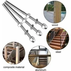 10 Pcs Tendeurs De Câbles Filetés Fendeur Câble Inox Garde Corps Câble Tendu Câble Inox Garde Corps Avec Écrou Joint Pour Systèmes Gréement Garde-Corps 1/8" 9 10 Pcs Tendeurs De Câbles Filetés Fendeur Câble Inox Garde Corps Câble Tendu Câble Inox Garde Corps Avec Écrou Joint Pour Systèmes Gréement Garde-Corps 1/8" -Promos Matériel Boutique 79657137 5