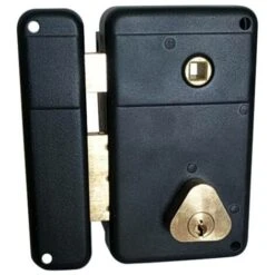 Serrure En Applique Axe à 45mm Verticale Noire Ouverture à Gauche