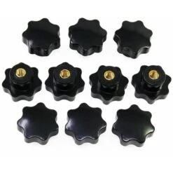M6 Boutons En étoile, Bouton Moleté à Filetage Femelle, Poignée En Plastique Noir Boutons De Serrage Pour équipement Mécanique