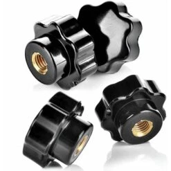 M6 Boutons En étoile, Bouton Moleté à Filetage Femelle, Poignée En Plastique Noir Boutons De Serrage Pour équipement Mécanique 7 M6 Boutons En étoile, Bouton Moleté à Filetage Femelle, Poignée En Plastique Noir Boutons De Serrage Pour équipement Mécanique -Promos Matériel Boutique 79983034 4