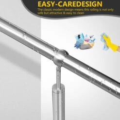 Hengda Rampe D'escalier Main Courante Pour Escalier Extérieu Intérieur Extérieur Entrée Maison Fixation Mur Angle Réglable Matériel Montage Inclu 80cm -Promos Matériel Boutique 80246795 4