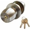 Serrure De Poignée De Porte Avec 3 Clés Poignée De Style Boule Ronde Intimité Chambre Salle De Bain Poignée Serrure En Acier Inoxydable Poli Ensemble De Bouton De Porte