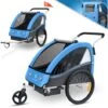 KESSER® Remorque Pour Enfants Remorque De Vélo Sport-RX 2en1 Fonction De Running Remorque De Vélo Pour Enfants + Ceinture De Sécurité 5 Points 360°- Roue Avant Jogger Poussette Vélo , Bleu