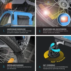 KESSER® Remorque Pour Enfants Remorque De Vélo Sport-RX 2en1 Fonction De Running Remorque De Vélo Pour Enfants + Ceinture De Sécurité 5 Points 360°- Roue Avant Jogger Poussette Vélo , Bleu -Promos Matériel Boutique 80429228 4