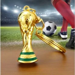 Déstockage 2022 Qatar Coupe Du Monde Porte-clés 1 Pièces Métal Football Trophée Porte-clés Football Porte-clés Coupe Du Monde Trophée Porte-clés Sport Souvenir Cadeaux École Carnaval Récompense Franc