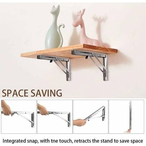 AIDUCHO Étagère Murale Pliante De 600 Mm 2 Pièces, Cadre De Support D'étagère De Garage, Support De Support Pliant En Acier Inoxydable Pour établi, 200KG Porteur (sans Planche De Bois) 3 AIDUCHO Étagère Murale Pliante De 600 Mm 2 Pièces, Cadre De Support D'étagère De Garage, Support De Support Pliant En Acier Inoxydable Pour établi, 200KG Porteur (sans Planche De Bois) – Image 3