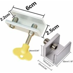 Fermeture Baie Coulissante,2 PCS Serrure Fenêtre Coulissante Anti-dérapant Alliage Aluminium Serrure De Fenetre De Sécurité Avec Clé Bloque Porte Coulissante Verrou Coulissante Pour Enfants -Promos Matériel Boutique 81038622 4