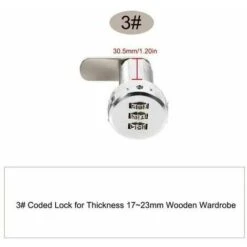 Serrure à Code Serrure Codée D'armoires De Tiroirnumérique Mécanique Code à Combinaison 3 Chiffres En Alliage De Zinc Pour Armoire Placard Tiroir Boîte Aux Lettres(1723mm Wooden Wardrobe) -Promos Matériel Boutique 81039443 3