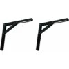 2x Equerre Pliante Longueur D'épaule 300mm En Acier Support étagère Table Bar Console Escamotable Pliable Décoration Multifonction Maison, Noir