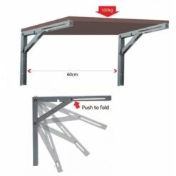 2x Equerre Pliante Longueur D'épaule 300mm En Acier Support étagère Table Bar Console Escamotable Pliable Décoration Multifonction Maison, Noir -Promos Matériel Boutique 81256253 5