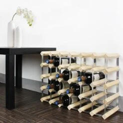 Range-bouteilles, Etagère à Vin , 30 Bottles, 61,2 X 42 X 22,8 Cm, Bois Naturel, Dimensions: 61,2 X 42 X 22,8 Cm -Promos Matériel Boutique 81651455 4