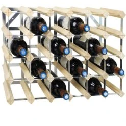 Range-bouteilles, Etagère à Vin , 30 Bottles, 61,2 X 42 X 22,8 Cm, Bois Naturel, Dimensions: 61,2 X 42 X 22,8 Cm -Promos Matériel Boutique 81651455 5