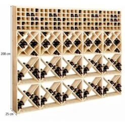 Casier Range Bouteille Vin En Bois Naturel Pour Cave Et Cellier A Vin - Meuble De Rangement Bouteille De Vin -Promos Matériel Boutique 82082044 3