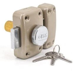 Verrou De Porte Haute Sécurité S'entrouvrant A Bouton Et Cylindre GISS Dimension - 45 Mm -Promos Matériel Boutique 82430772 3