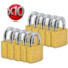 Lot De 10 Cadenas De Sécurité S'entrouvrant 30mm