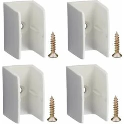 4x Clip Bloqueur De Manivelle Volet Roulant Blanc Support Guide Manette Plastique 15mm - 18mm Universel Fenêtre Mur à Visser