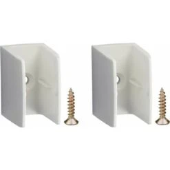 2x Clip Bloqueur De Manivelle Volet Roulant Blanc Support Guide Manette Plastique 15mm - 18mm Universel Fenêtre Mur à Visser