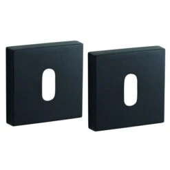 THIRARD - Paire De Rosaces Carrées Monza/Modena/Ginevra, 50x50mm, Trou De Clé, Noir Mat