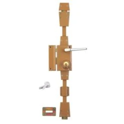 Serrurerie De Picardie - Serrure En Applique à Cylindre à Fouillot Pour Porte D'entrée, 3 Pts, Gauche, Bronze, 4 Clés