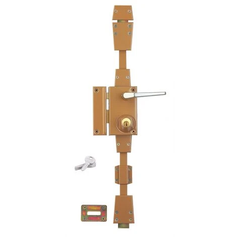 Serrurerie De Picardie - Serrure En Applique à Cylindre à Fouillot Pour Porte D'entrée, 3 Pts, Gauche, Bronze, 4 Clés 1 Serrurerie De Picardie - Serrure En Applique à Cylindre à Fouillot Pour Porte D'entrée, 3 Pts, Gauche, Bronze, 4 Clés