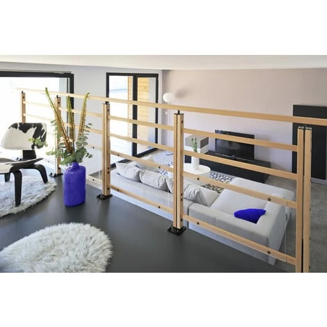 NERO Traverses - Kit Garde-corps 2m Prêt à Poser En Hêtre 3 NERO Traverses - Kit Garde-corps 2m Prêt à Poser En Hêtre – Image 3