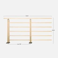 NERO Traverses - Kit Garde-corps 2m Prêt à Poser En Hêtre 9 NERO Traverses - Kit Garde-corps 2m Prêt à Poser En Hêtre -Promos Matériel Boutique 83689404 5