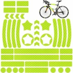 42 Pièces Sticker Reflechissant Casque Velo,Bande ,Autocollants Réfléchissants Pour Vélos,Casques