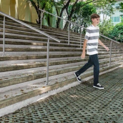 AUFUN Rampe D'escalier En Acier Inoxydable Pour Escaliers, Intérieur Et Extérieur, Balcon, Couleur Argent, Longueur 80 Cm, Sans Traverses -Promos Matériel Boutique 83907069 4