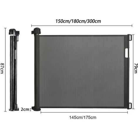 AUFUN Barrière De Sécurité Extensible, Barrière D'escalier, Barrière De Sécurité, Pour Jeunes Enfants, Bébé, 88.5x180cm, Noir 2 AUFUN Barrière De Sécurité Extensible, Barrière D'escalier, Barrière De Sécurité, Pour Jeunes Enfants, Bébé, 88.5x180cm, Noir – Image 2