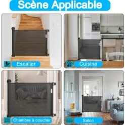 AUFUN Barrière De Sécurité Extensible, Barrière D'escalier, Barrière De Sécurité, Pour Jeunes Enfants, Bébé, 88.5x180cm, Noir 8 AUFUN Barrière De Sécurité Extensible, Barrière D'escalier, Barrière De Sécurité, Pour Jeunes Enfants, Bébé, 88.5x180cm, Noir -Promos Matériel Boutique 83907153 4